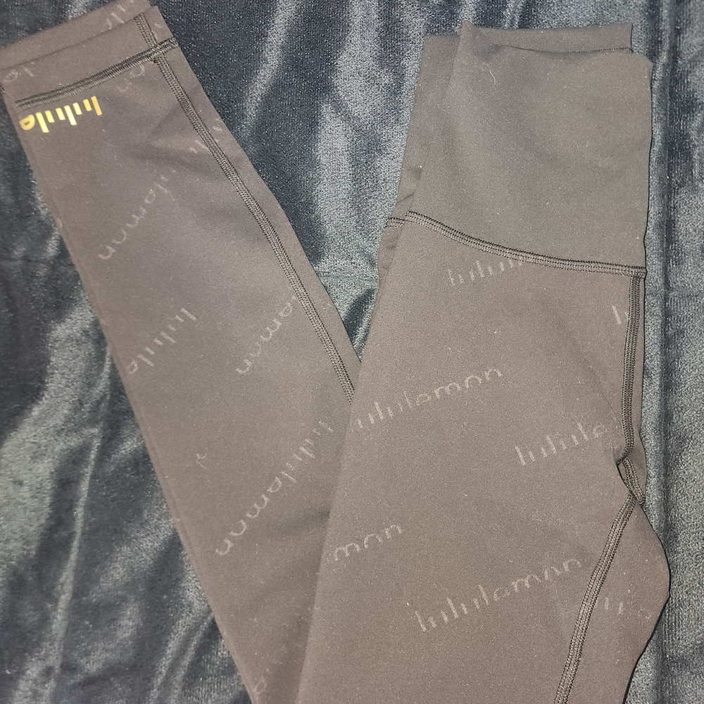 lululemon athletica Black High-Rise Leggings with Subtle Logo